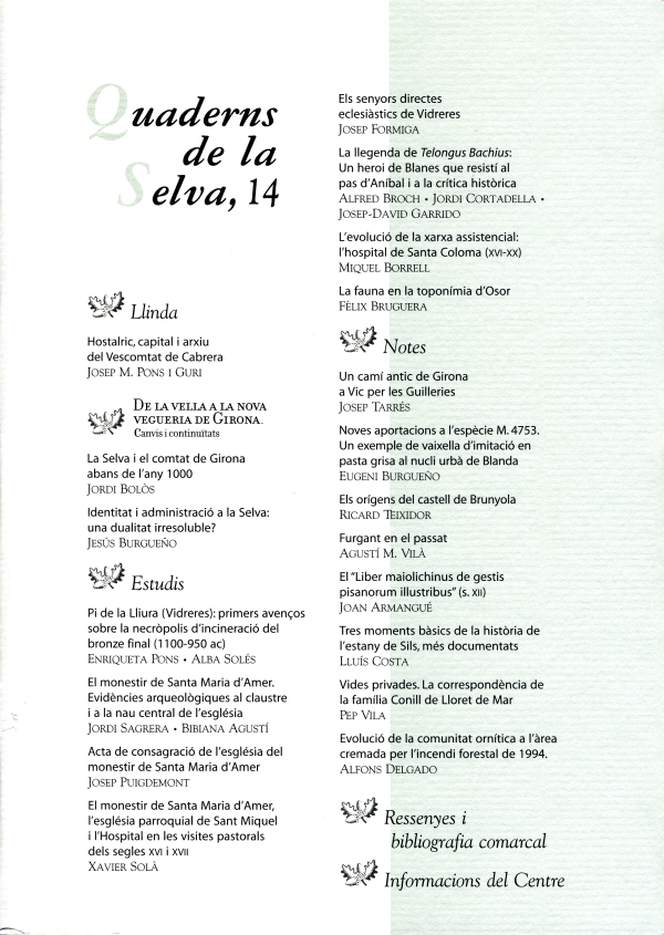Quaderns de La Selva nº 14