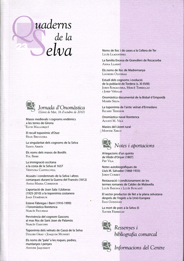 Quaderns de La Selva nº 23