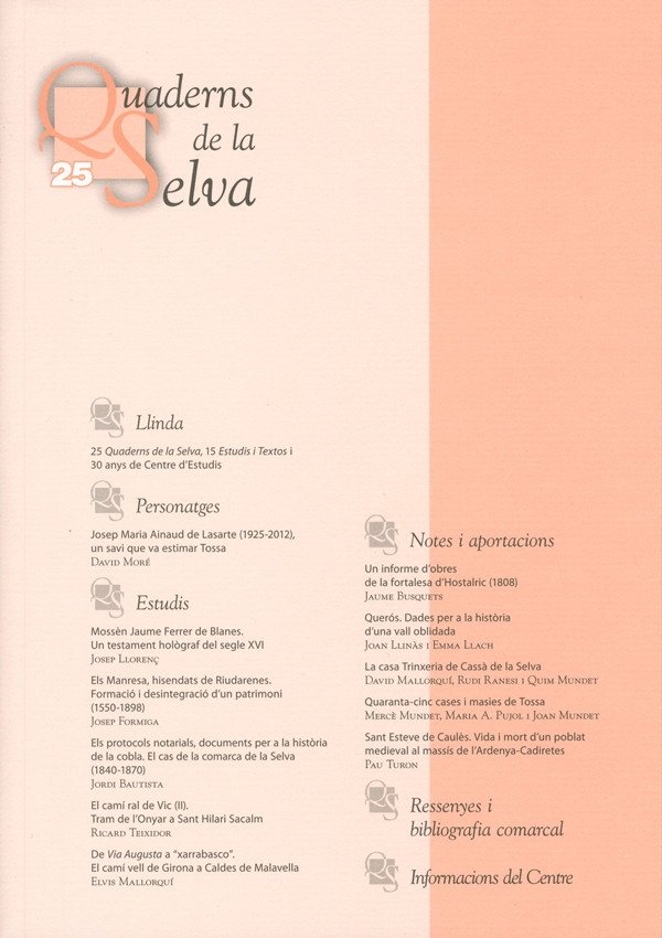 Quaderns de La Selva nº 25