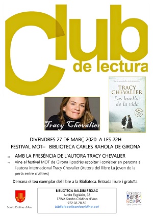 Póster Club de lectura Tracy Chévalier del mes de març 2020