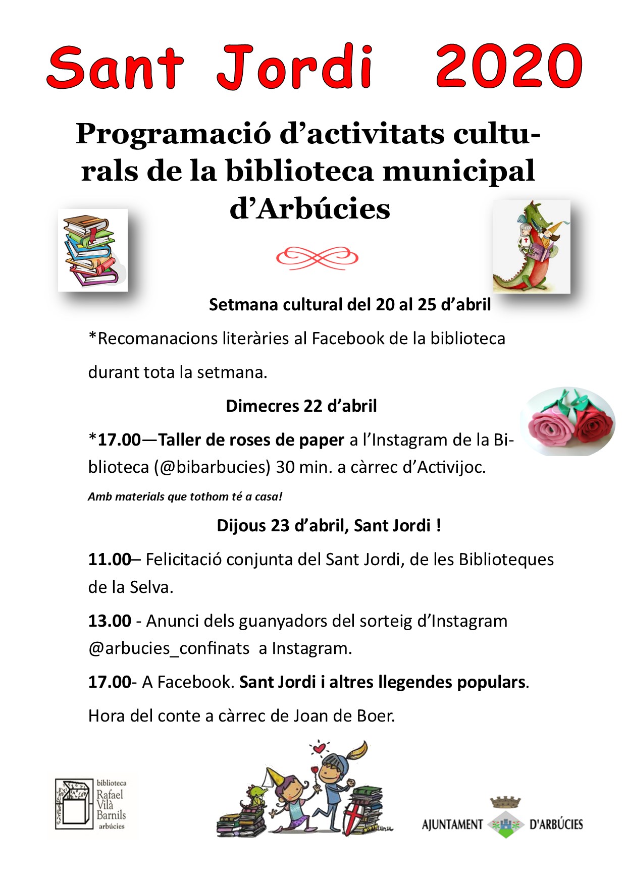 Activitats de Sant Jordi de la Biblioteca d'Arbúcies