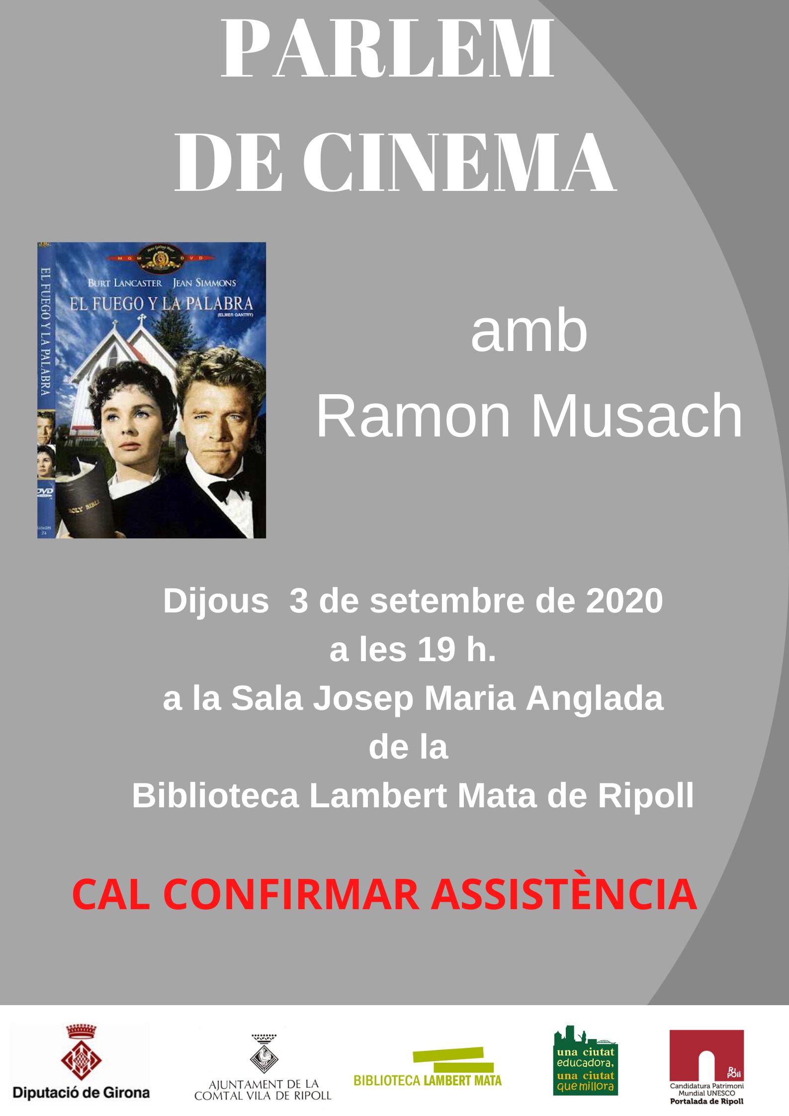 Cartell: parlem de cinema "El fuego y la palabra"