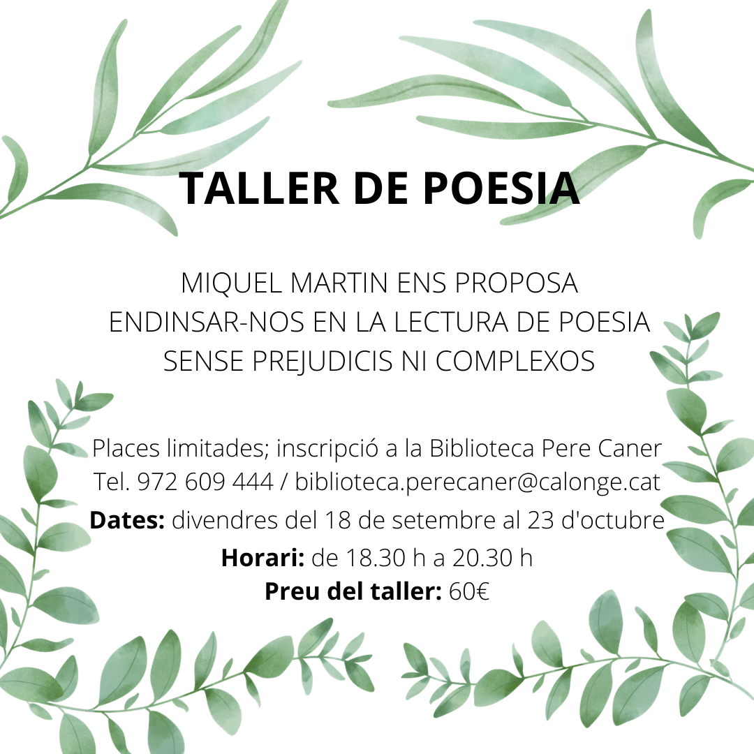 Taller de Poesia Miquel Martín