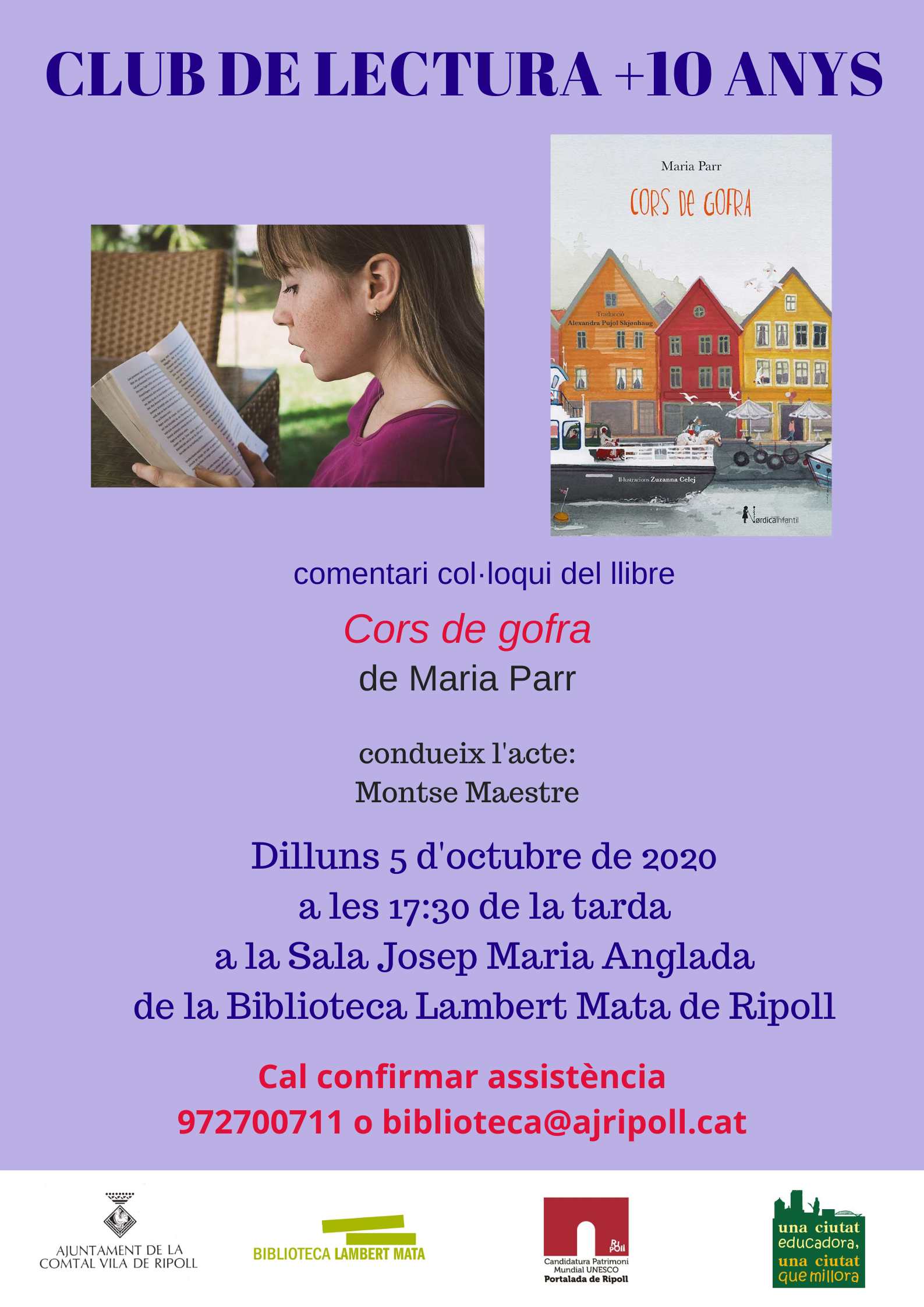 Cartell: "Cors de gofra" club de lectura +10