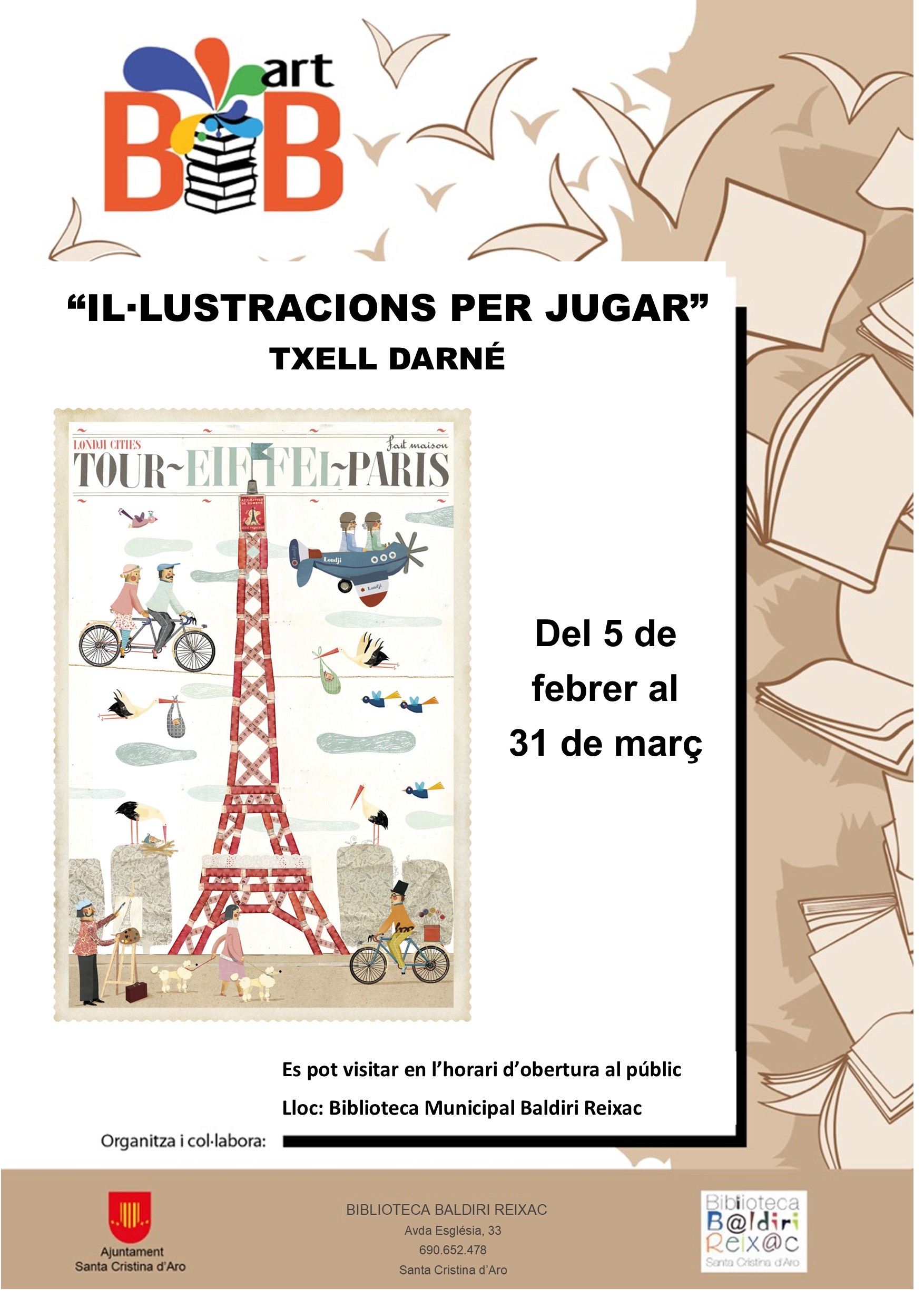 Cartell exposició Il·lustracions per jugar de Txell Darné 