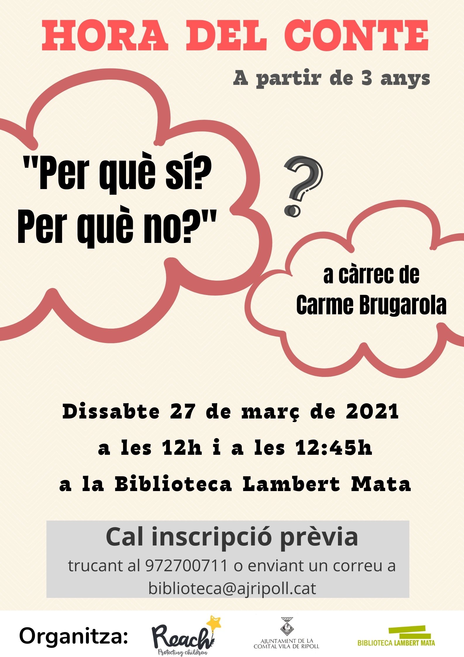 Cartell: hora del conte "Per què sí?, per què no?"