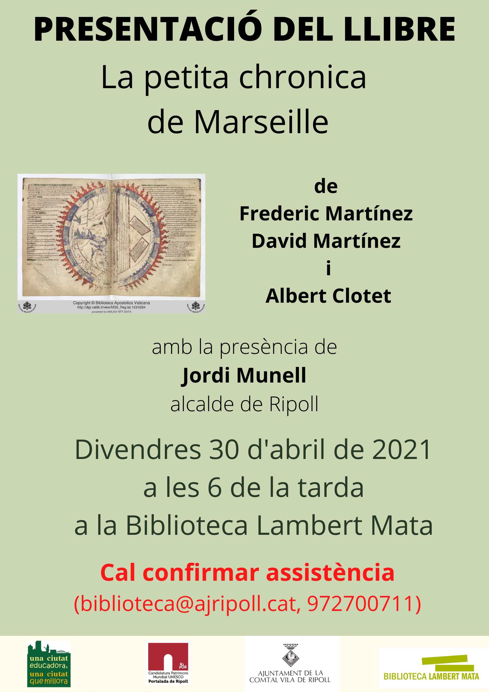 Presentació del llibre "la petita chronica de Marseille"