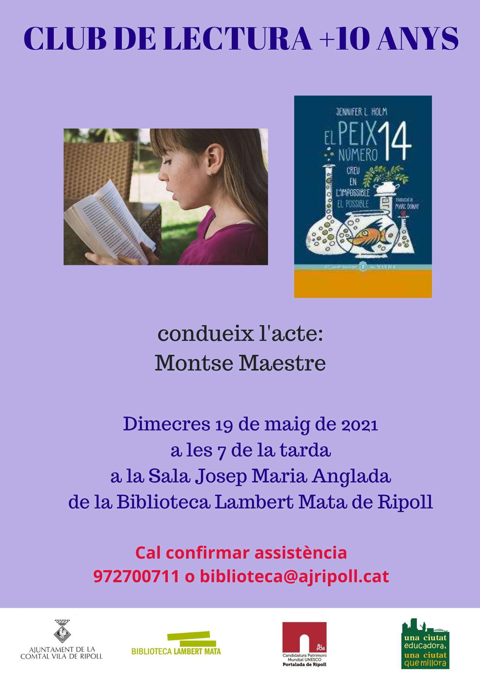 Cartell: Club de lectura +10 El peix número 14