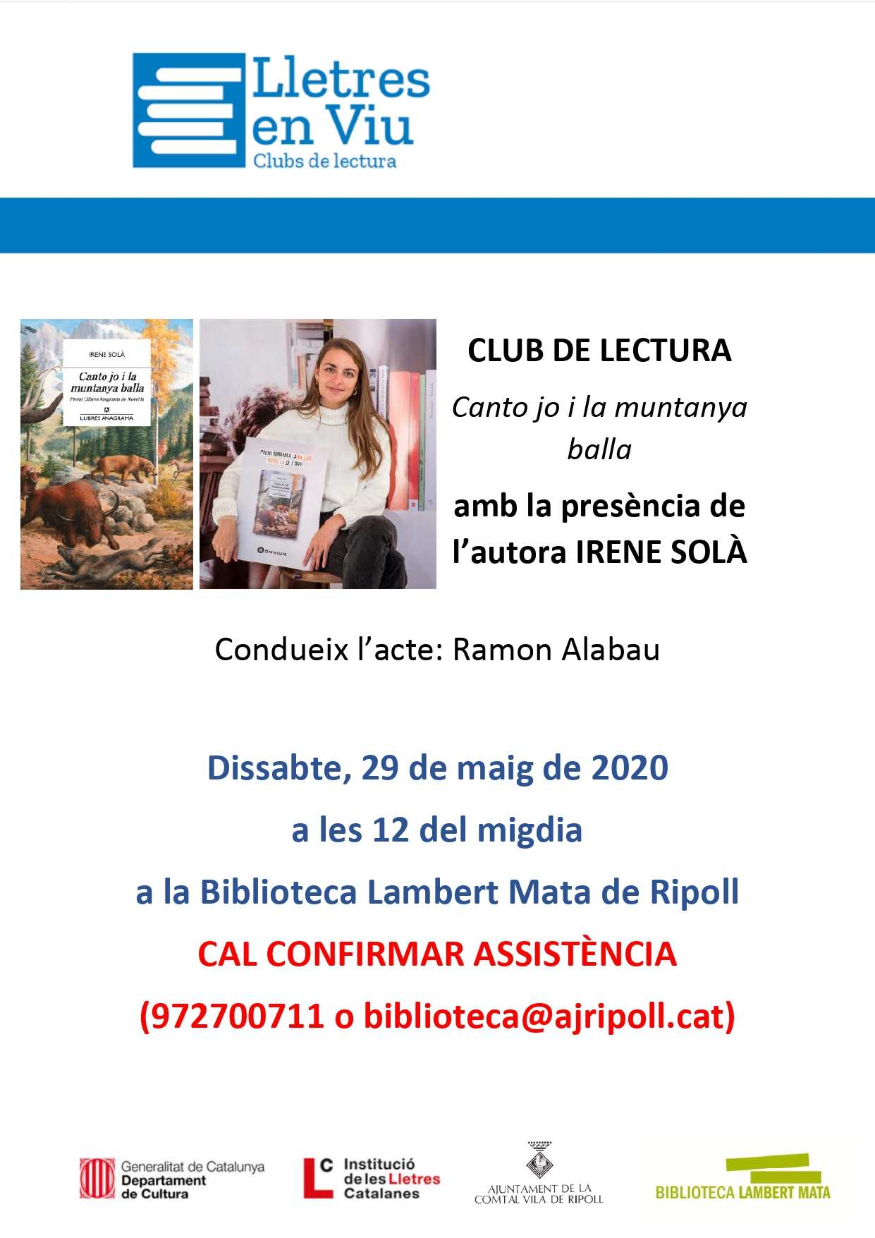 Cartell: club de lectura Irene Solà Ripoll