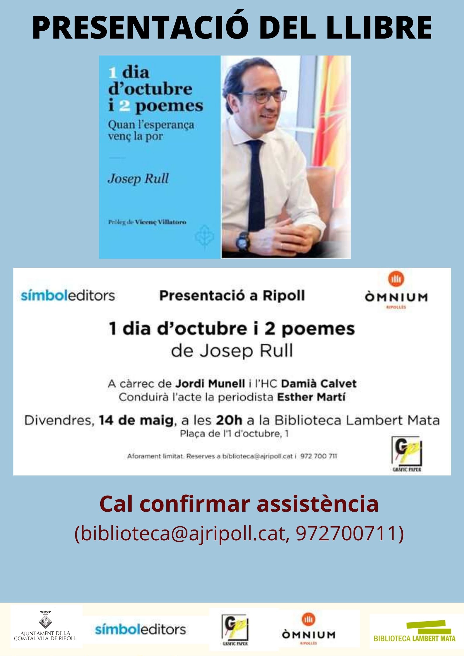 Cartell presentació llibre Josep Rull