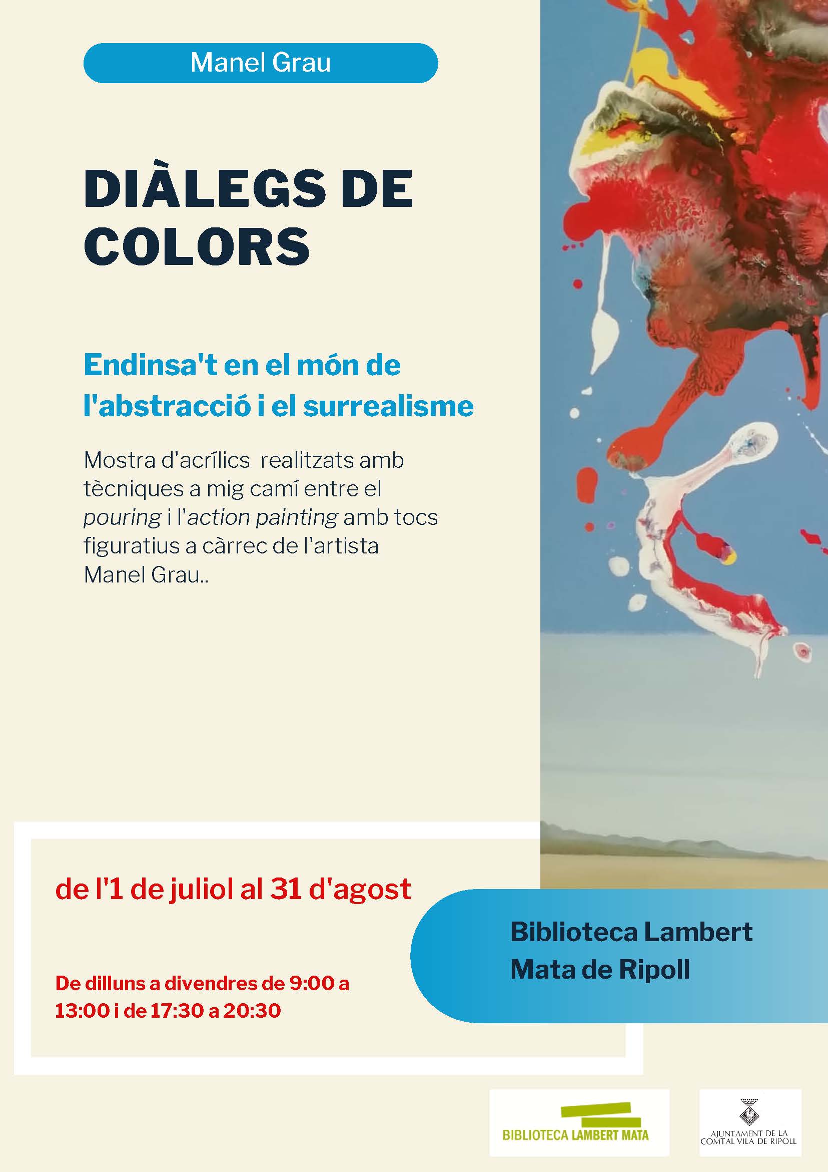Cartell exposició Diàlegs de colors" de Manel Grau