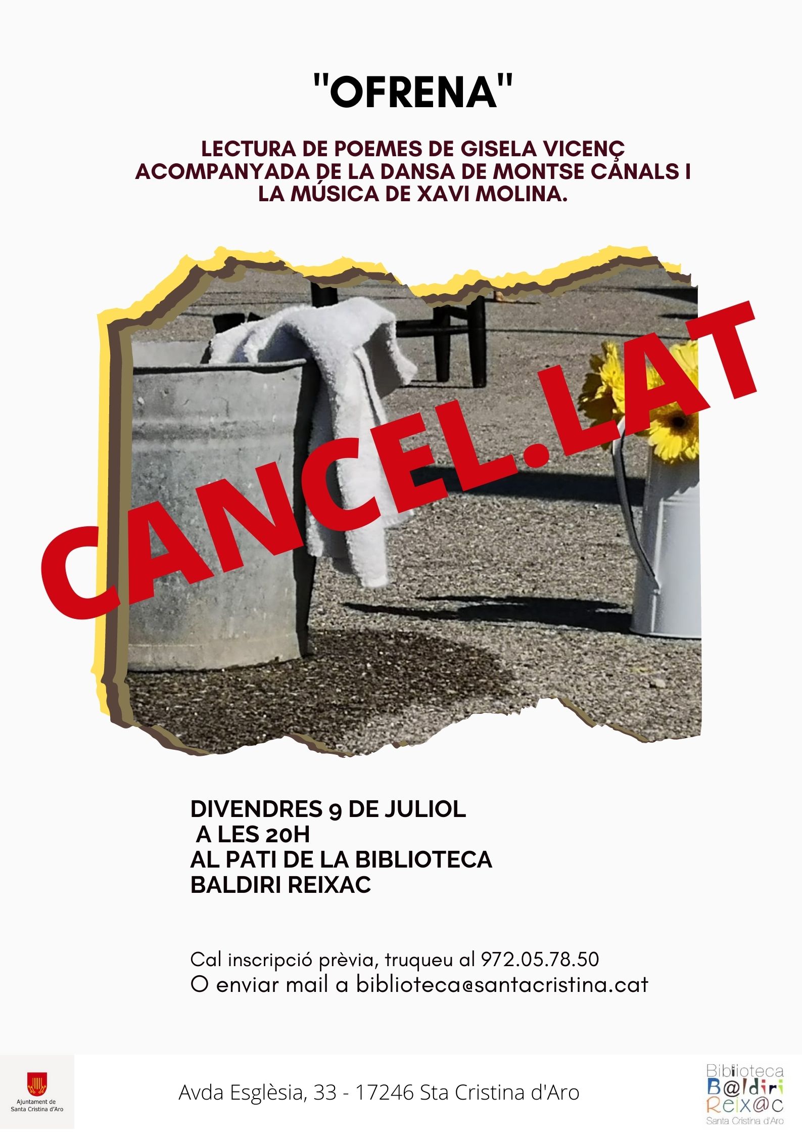 Cancel.lació espectacle Ofrena