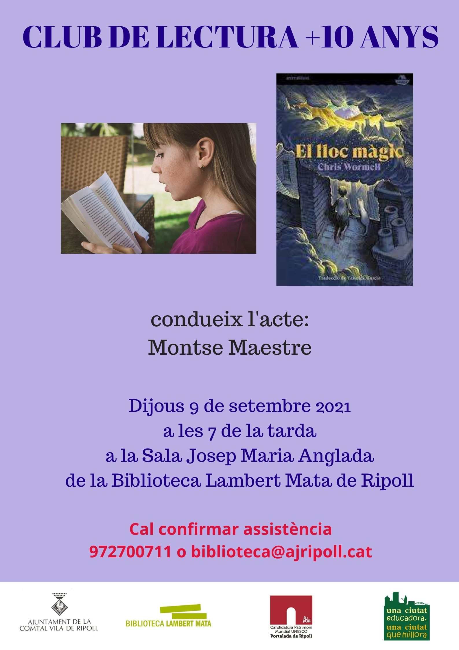 Cartell: Club de lectura +10 El lloc màgic