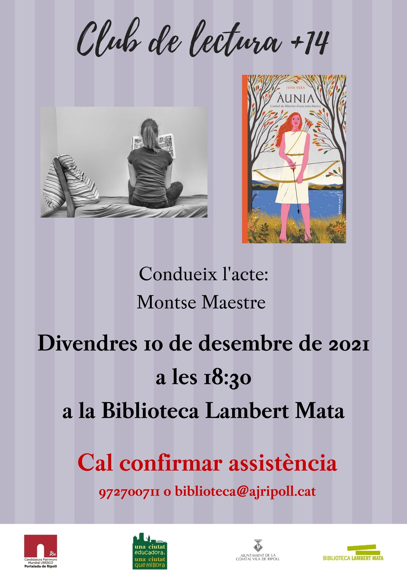 Cartell club de lectura +14 Aunia Ripoll