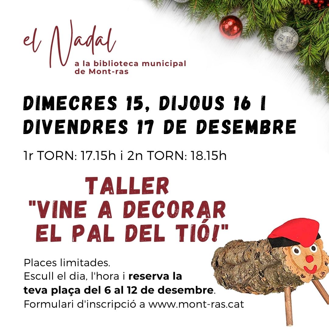 TALLER " VINE A DECORAR EL PAL DEL TIÓ "