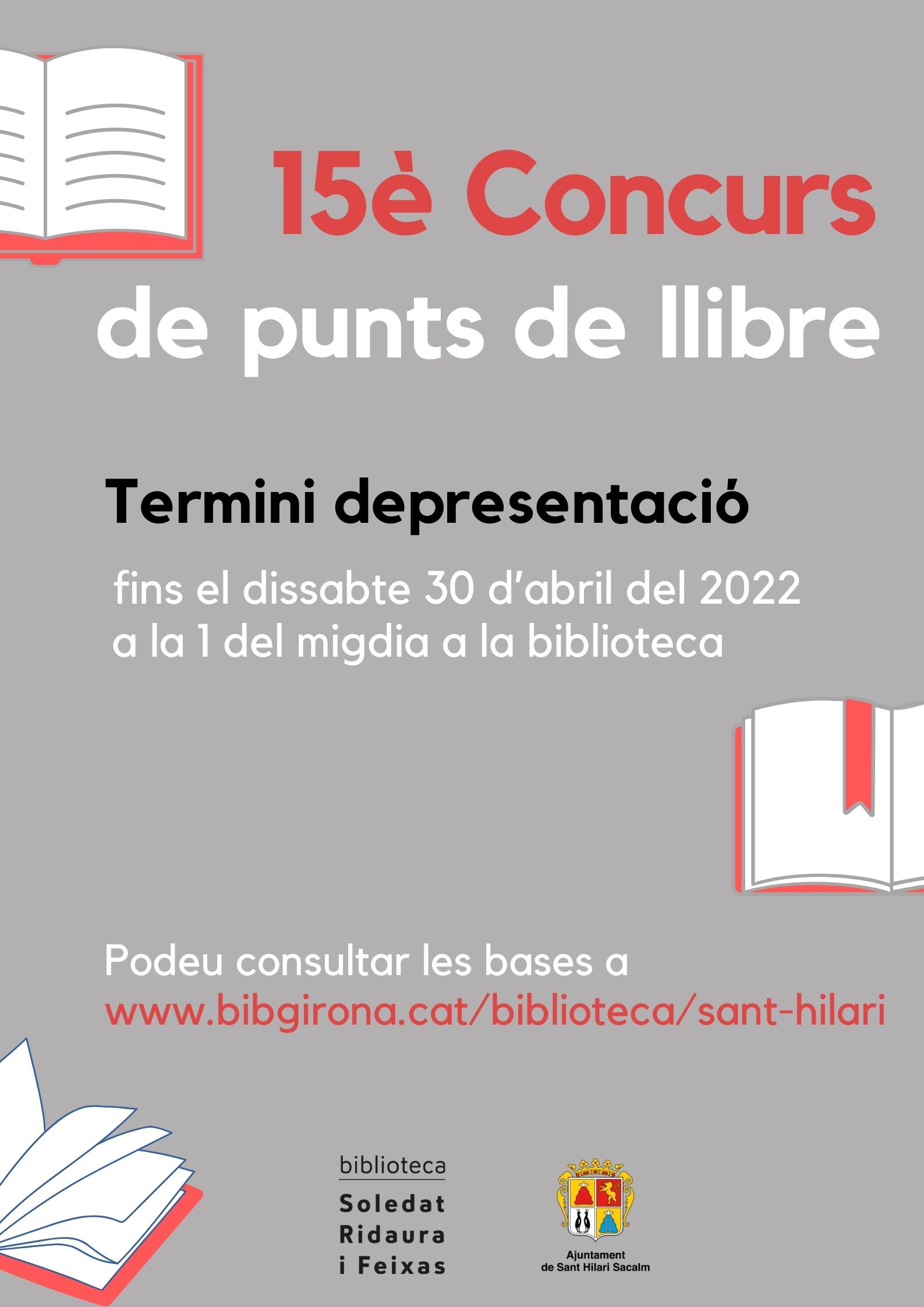 Cartell 15è Concurs de Punts de Llibre - Sant Hilari Sacalm