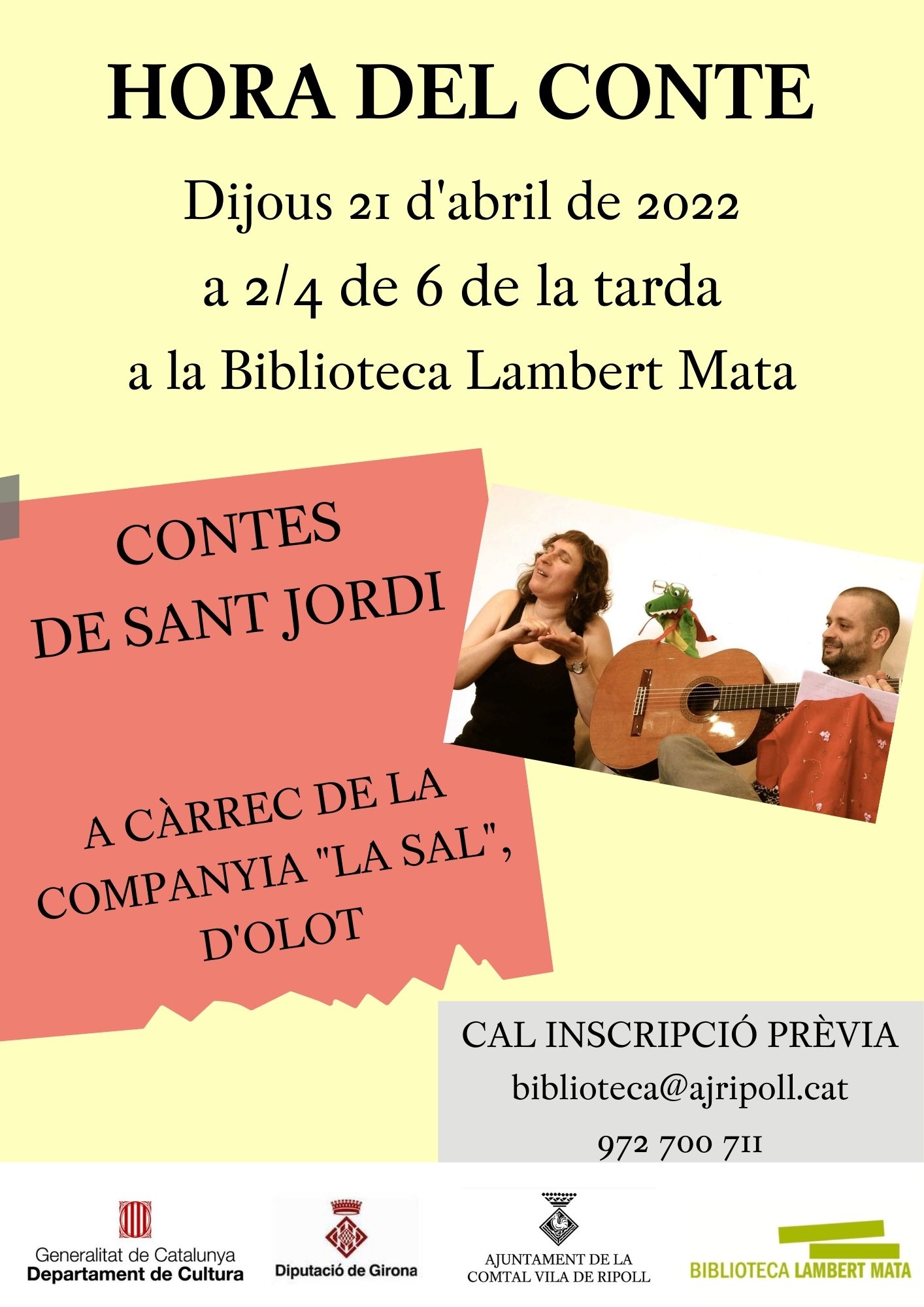 Cartell hora del Conte "Contes de Sant Jordi" 2022
