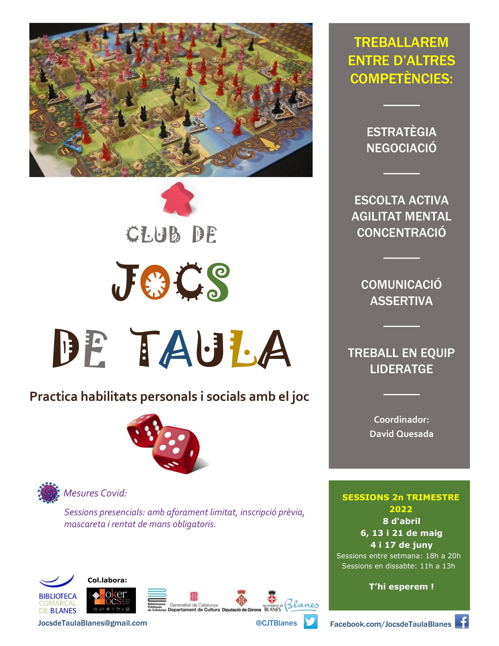 Club de jocs de taula. Trimestre abril-juny