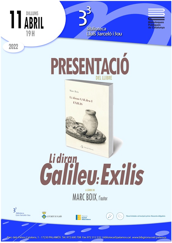 Cartell presentació Li diran Galileu a Palamós
