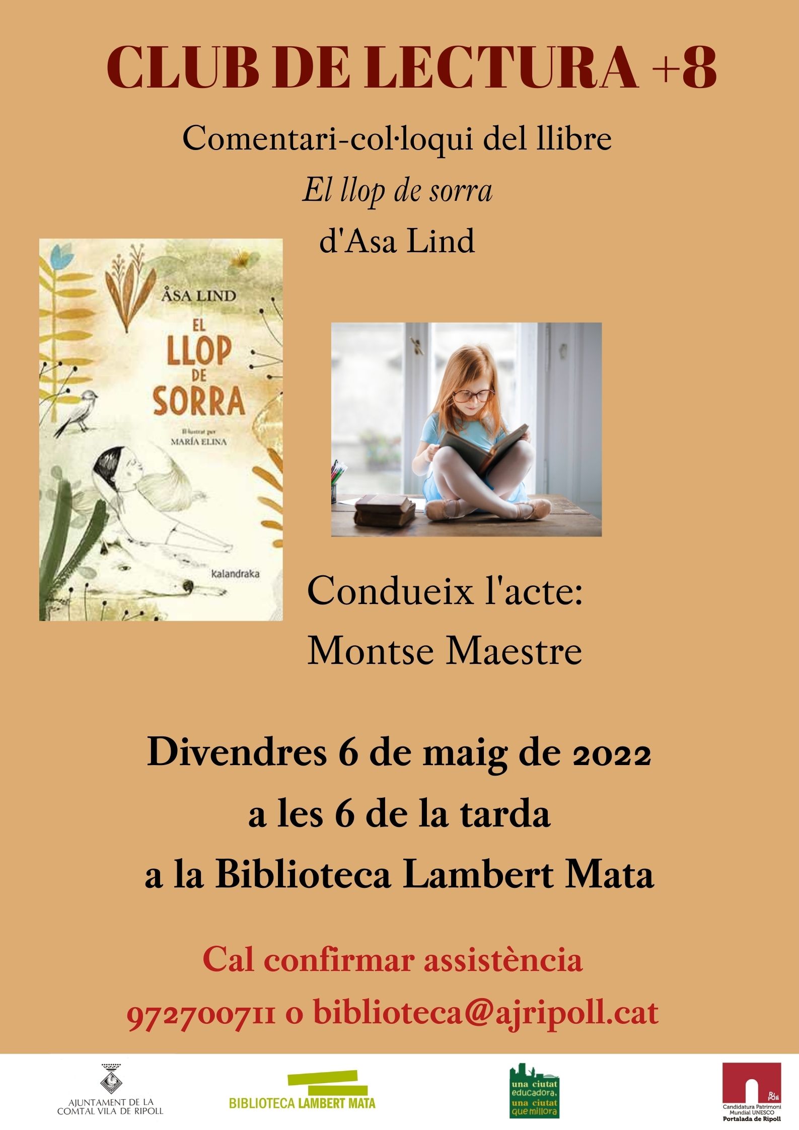 Cartell club de lectura  El llop de sorra