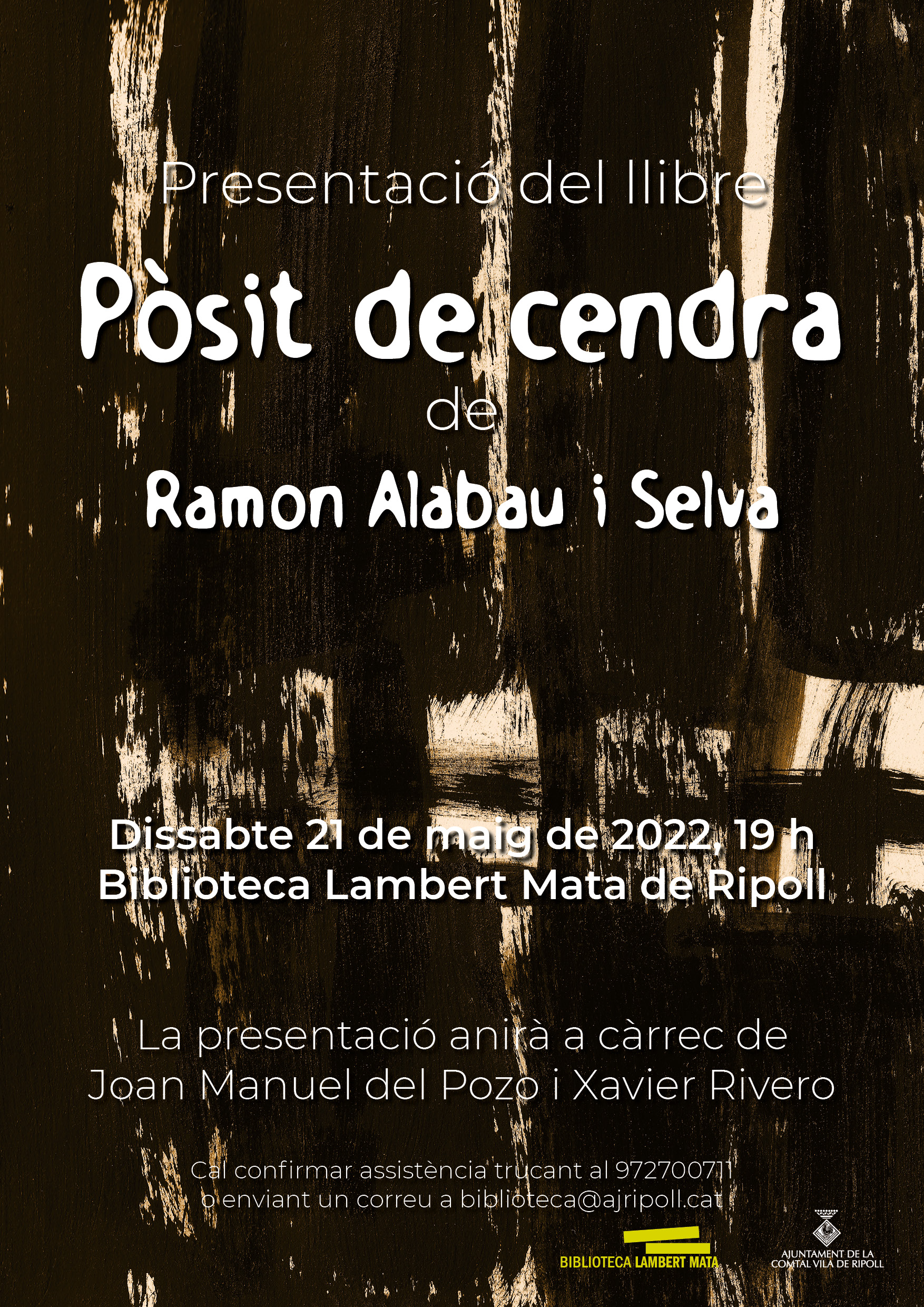 Cartell presentació Pòsit de Cendra de Ramon Alabau