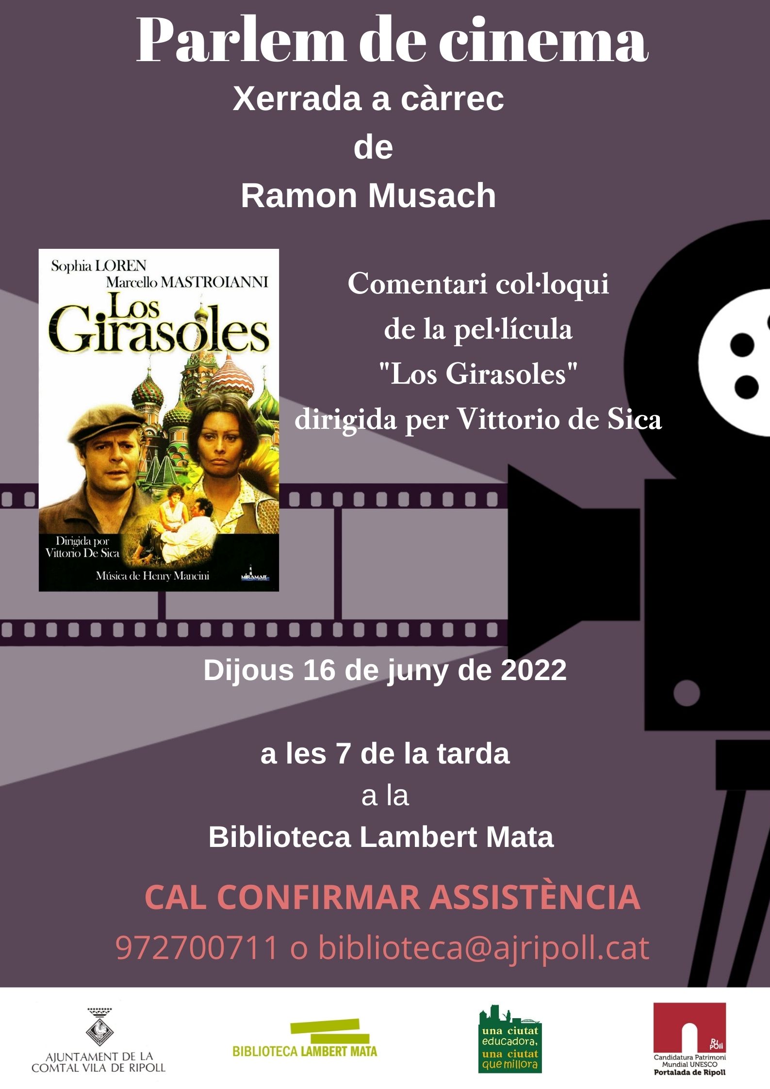 Cartell parlem de cinema Ripoll "Los Girasoles"