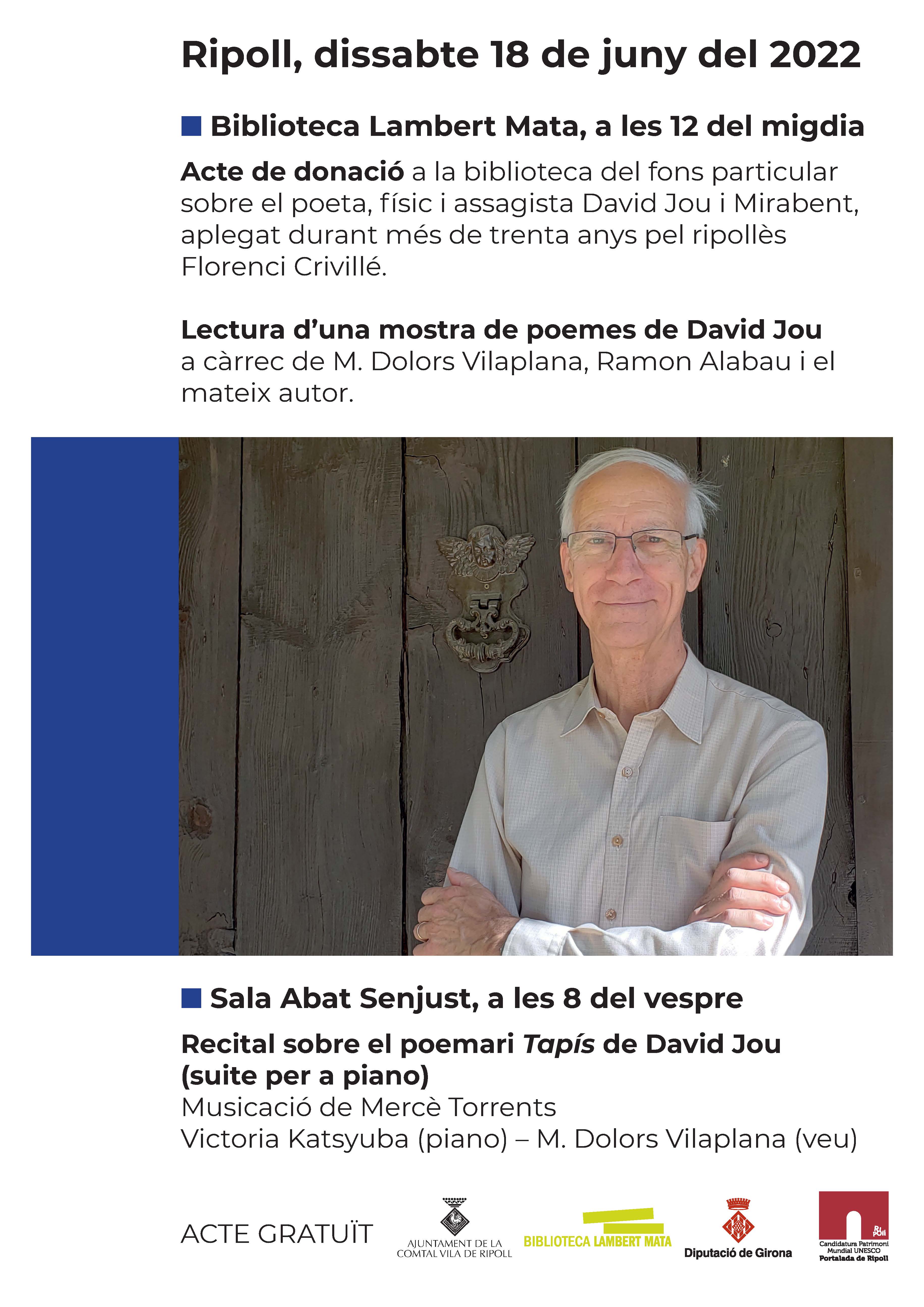 Cartell donació David Jou