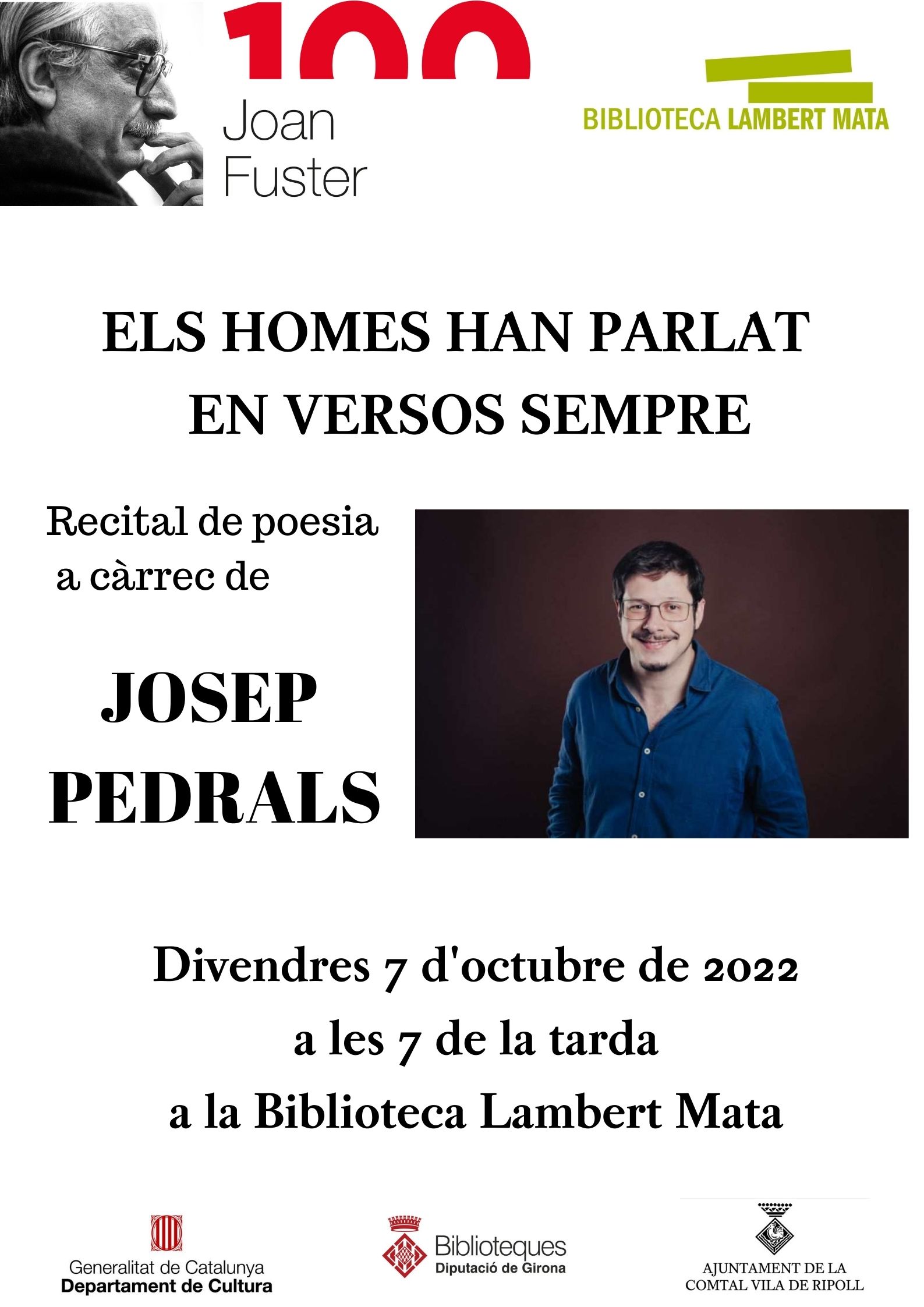 Cartell Recital de poesia "Els homes han parlat en versos sempre"