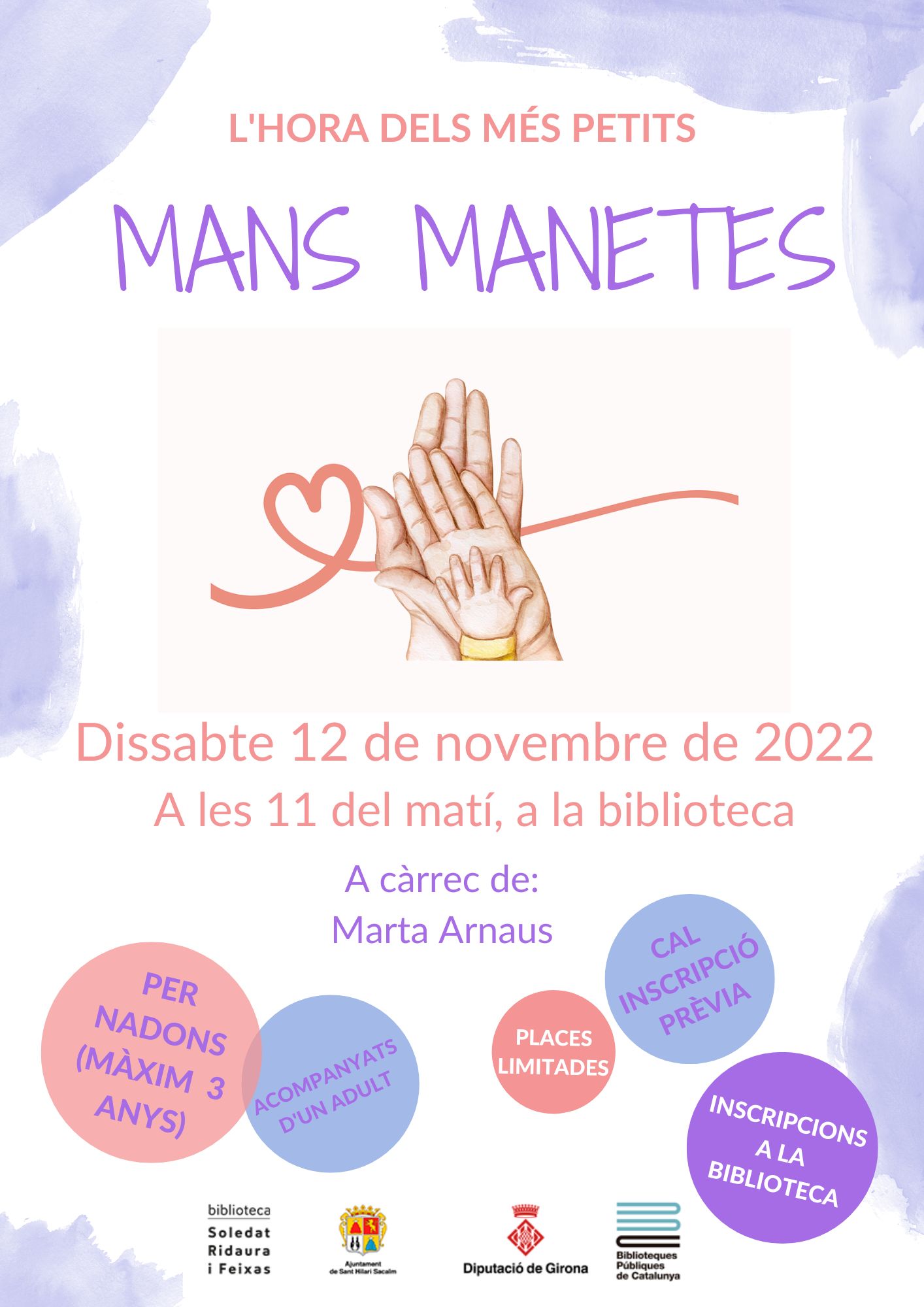 HORA DELS MÉS PETITS "Mans manetes per a nadons" - 12/11/22