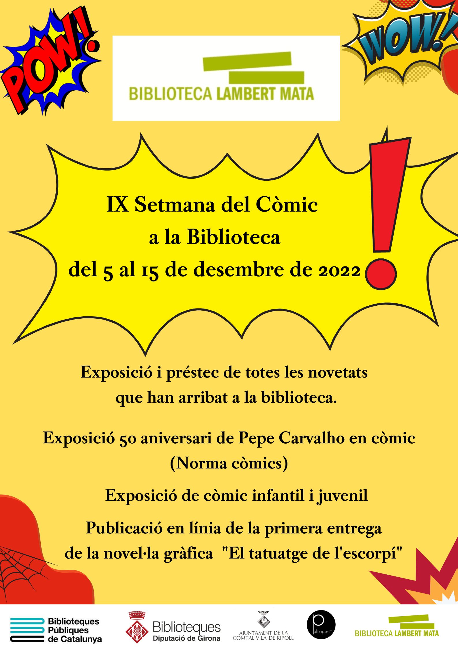 Cartell: IX Setmana del còmic a la biblioteca