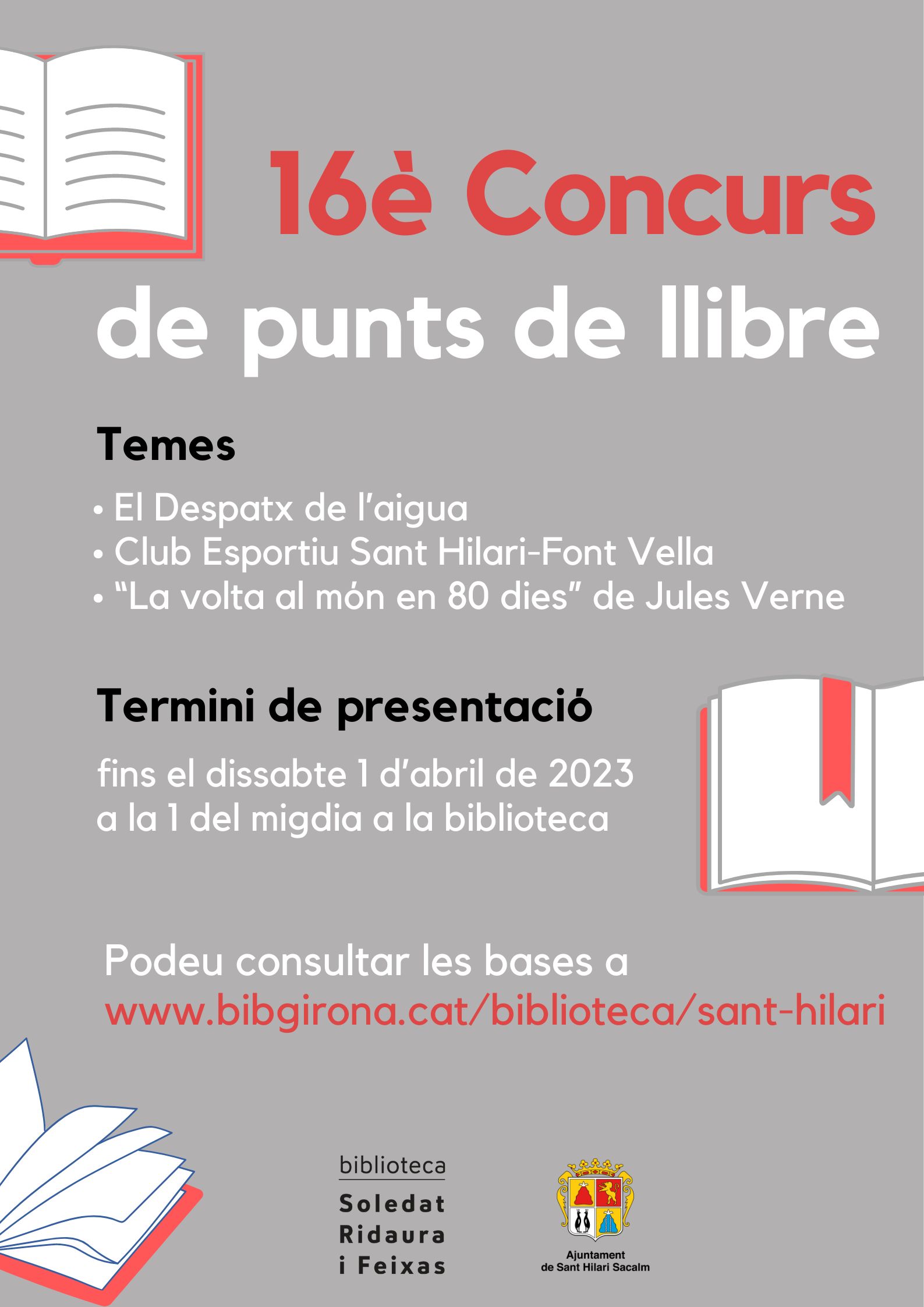 SHS Cartell del 16è Concurs de Punts de Llibre - Sant Hilari Sacalm
