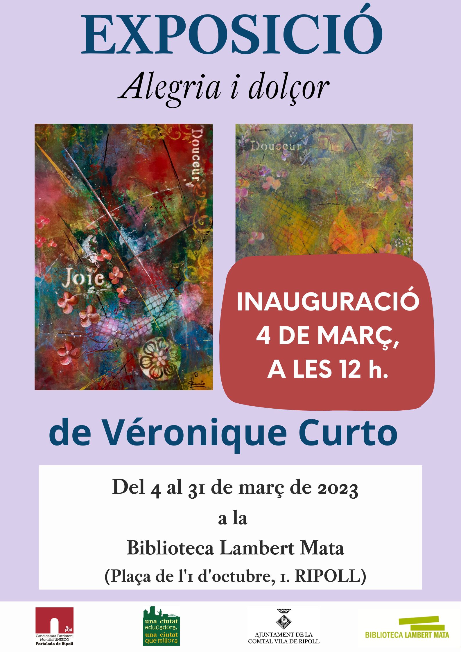 Cartell: Inauguració exposició març 2023 Ripoll