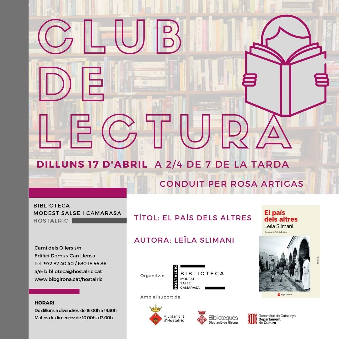 Club lectura adult abril Hostalric