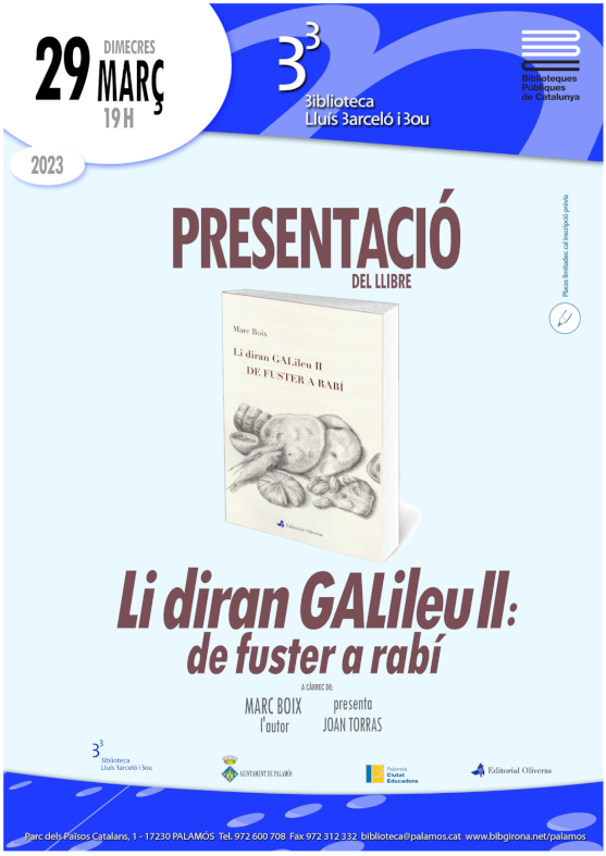 Presentació llibre "Li diran GALileu II: de fuster a rabí"