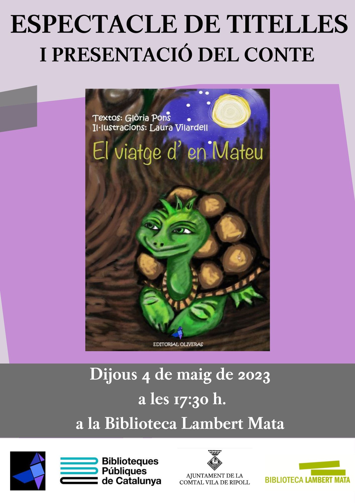 Cartell presentació del llibre "El viatge d'en Mateu"