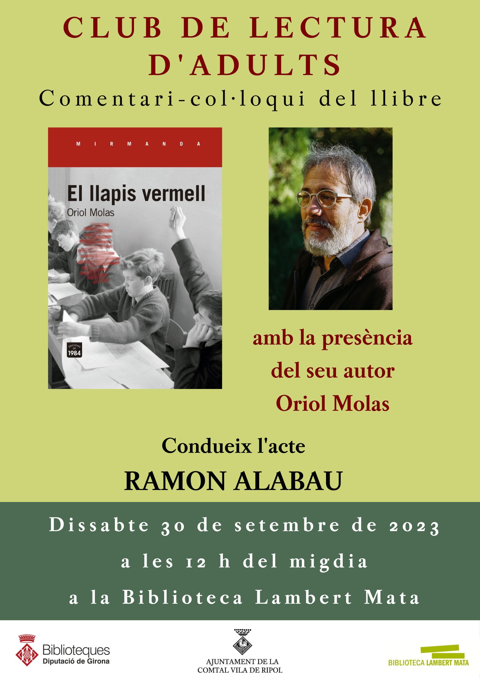 Cartell club de lectura adults "el llapis vermell"
