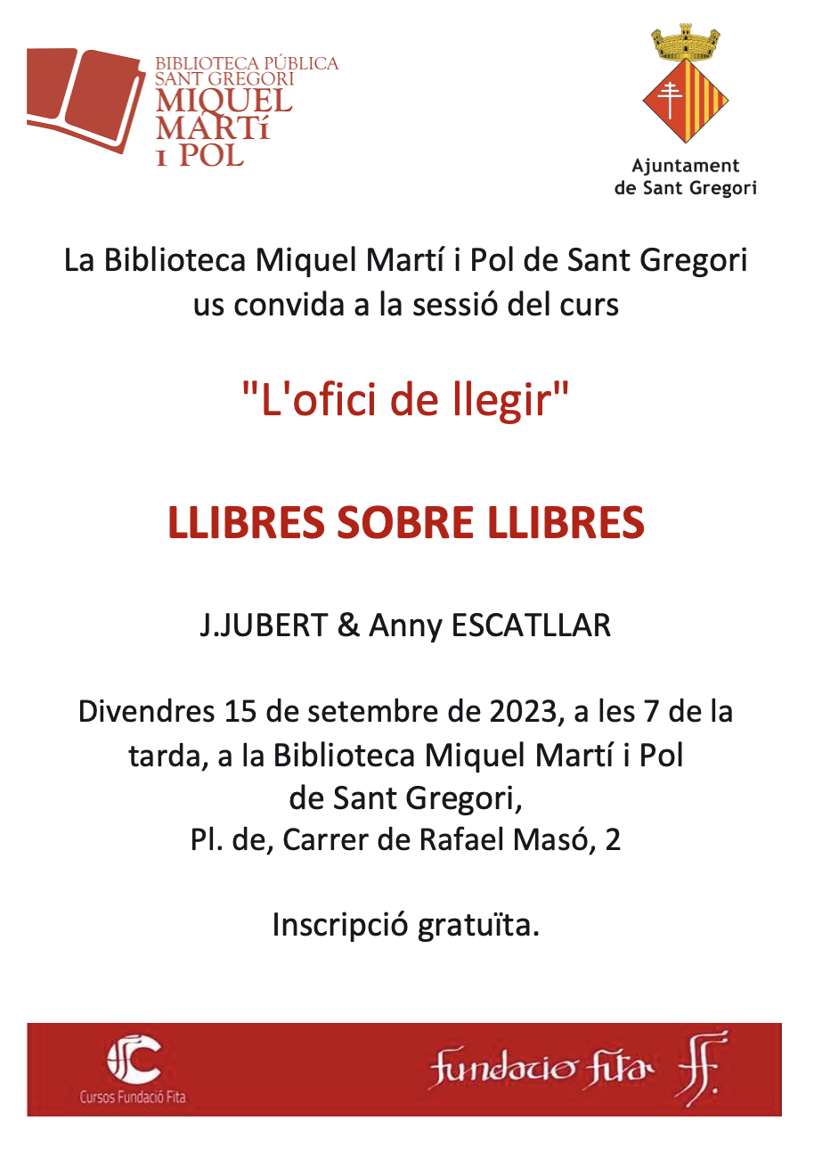 cartell: llibres sobre llibres. F Fita