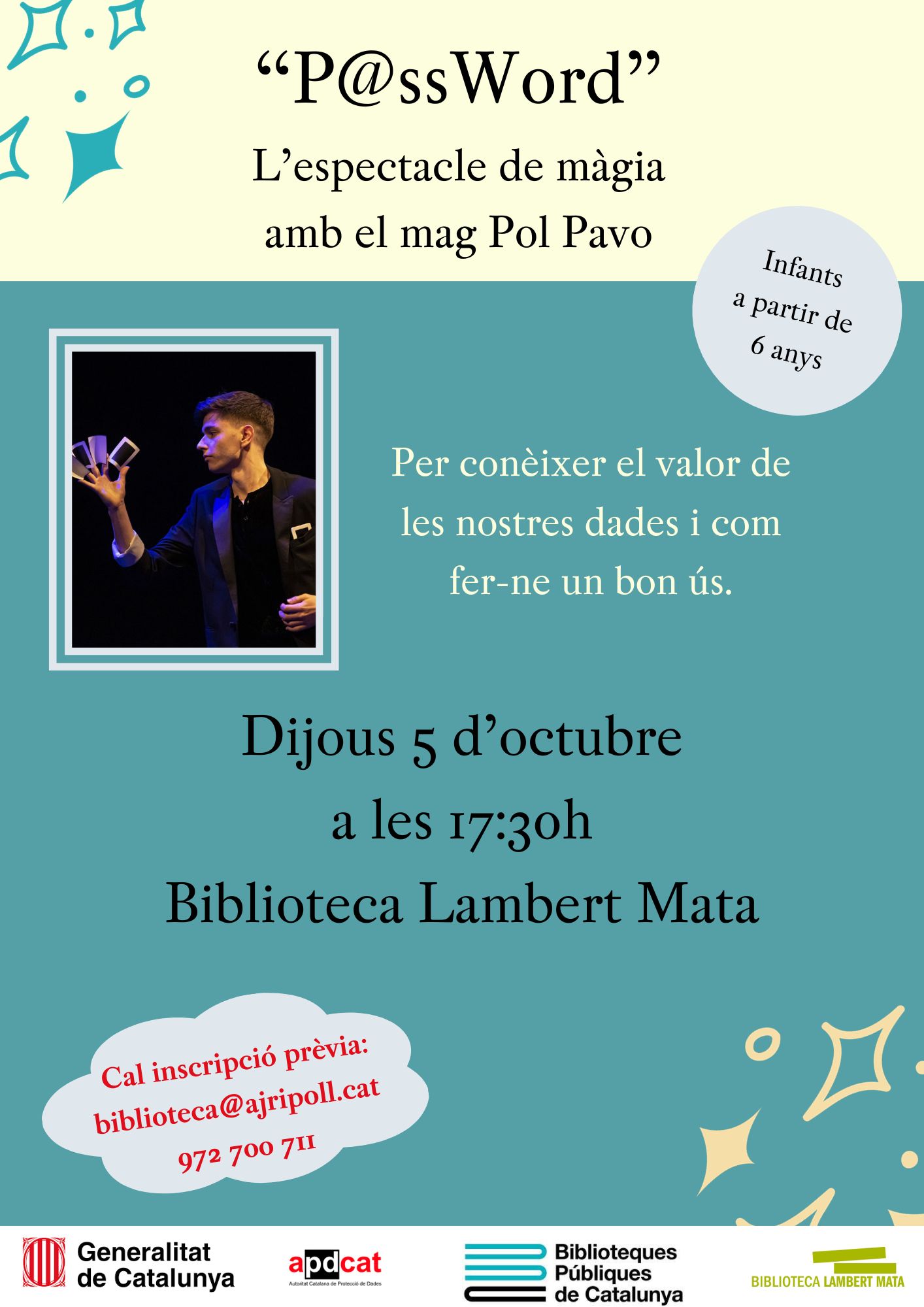 Cartell P@ssword l´espectacle de màgia amb el mag Pol Pavo