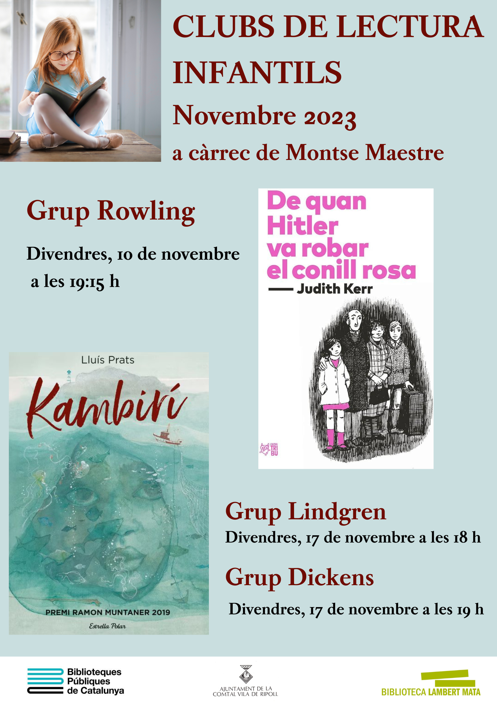 Cartell clubs de lectura novembre Ripoll