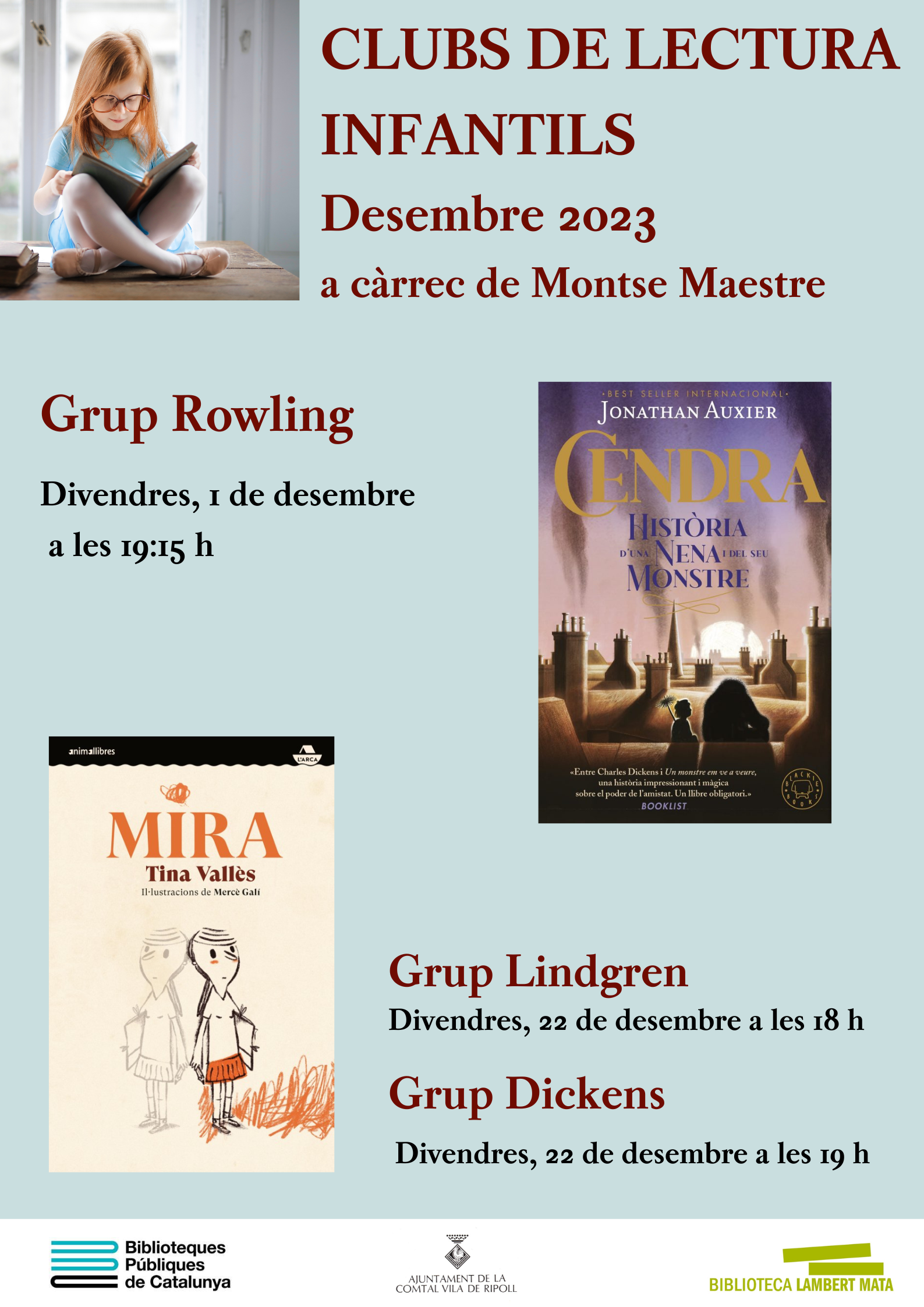 Cartell clubs de lectura desembre Ripoll