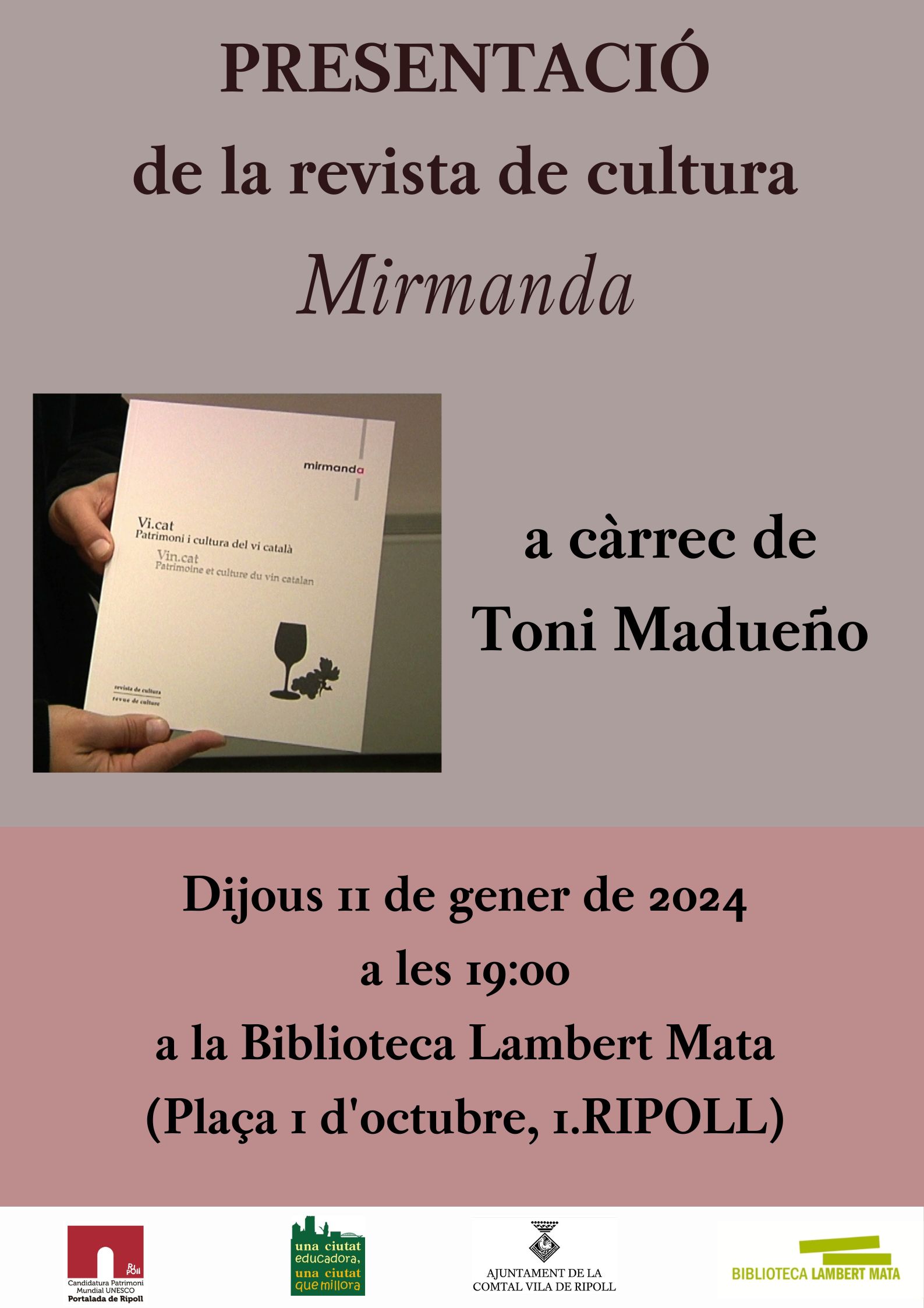 Cartell presentació Mirmanda a Ripoll