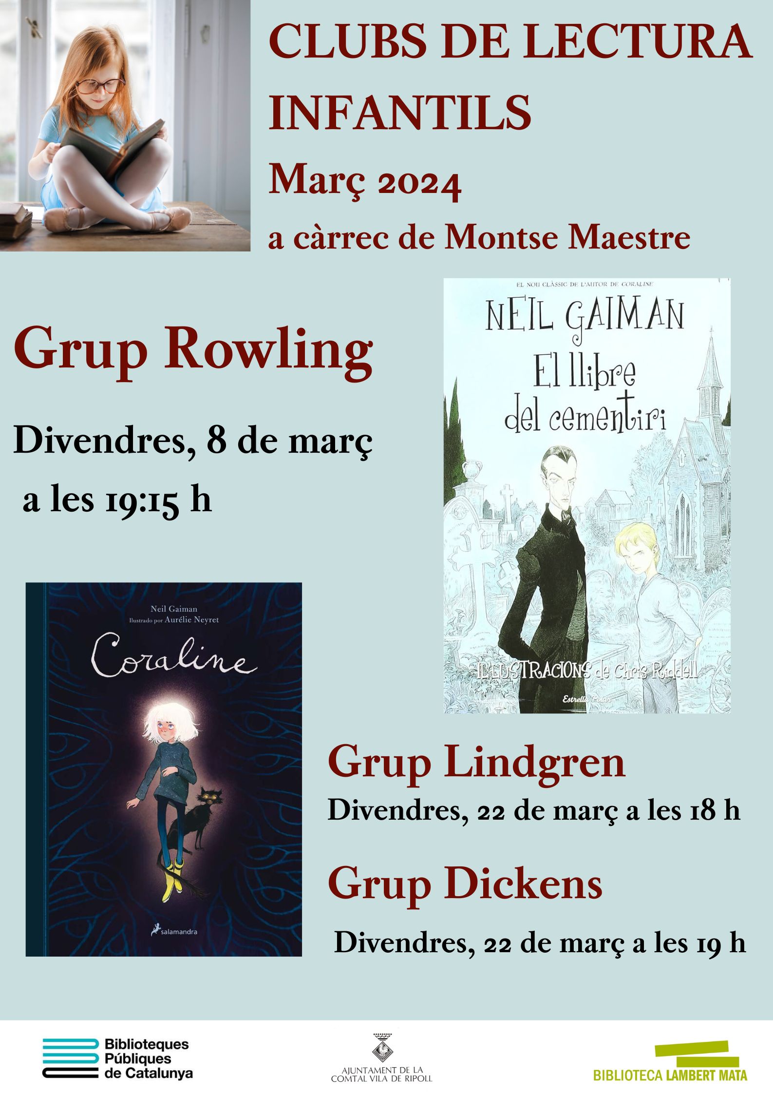 Cartell clubs de lectura infantils Març Ripoll