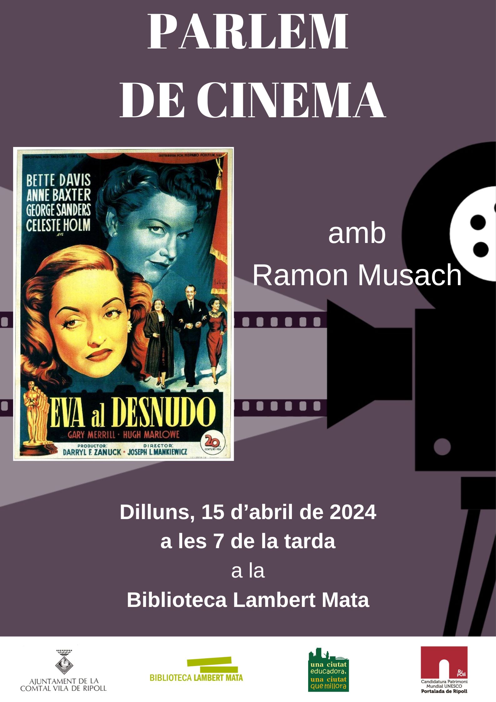 Cartell parlem de cinema Abril 2024 Ripoll