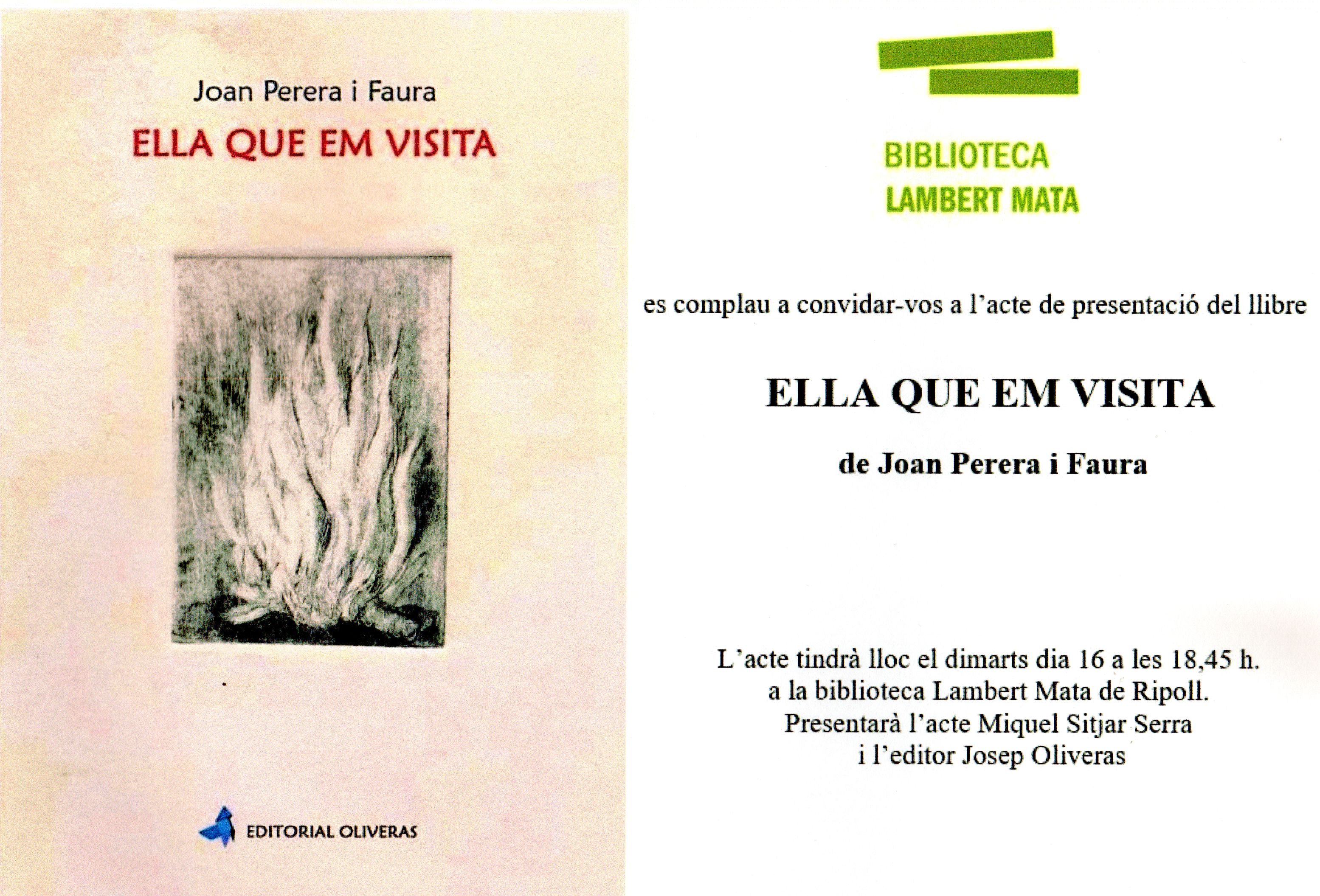 Cartell presentació llibre "Ella que em visita"