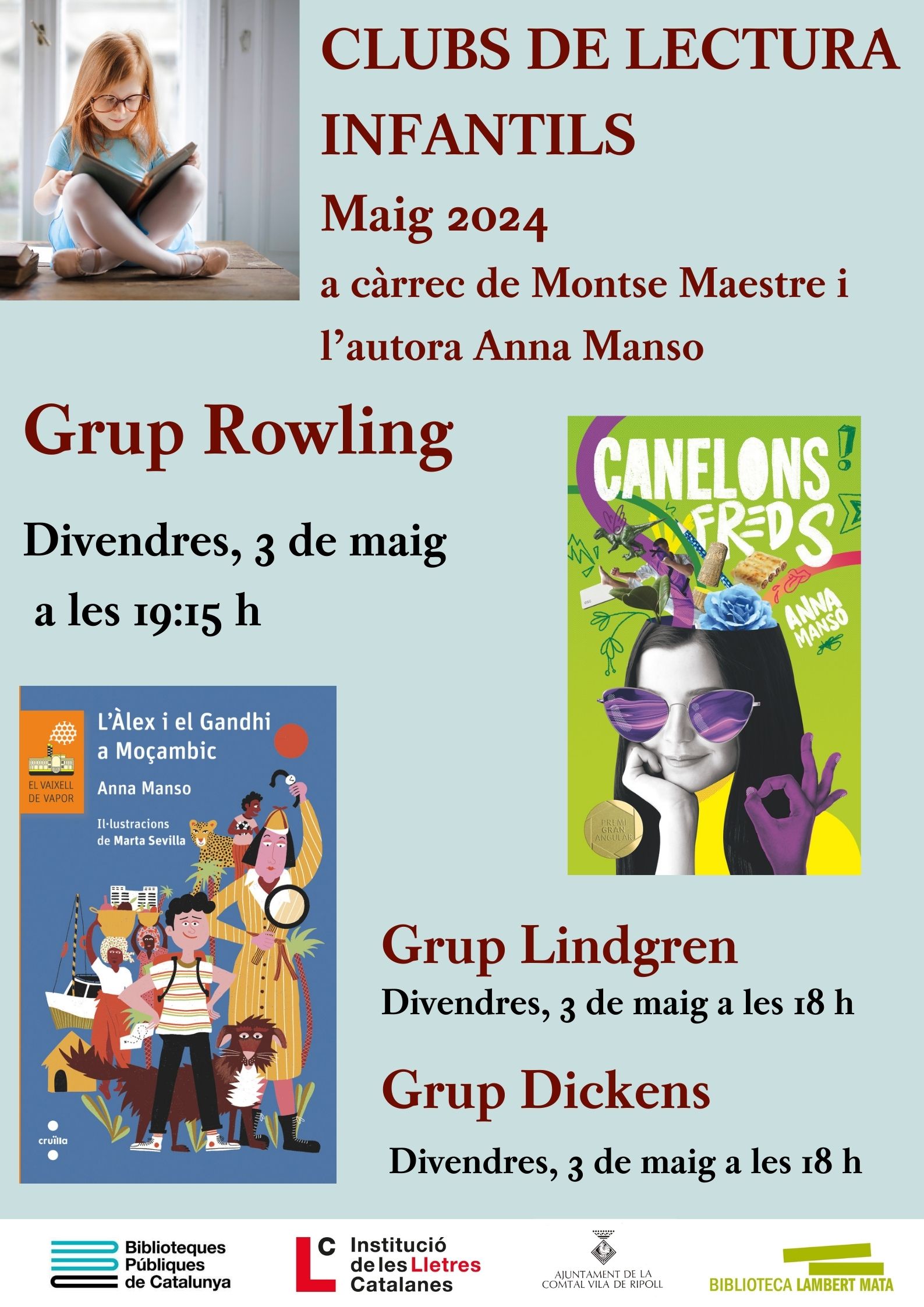 Cartell clubs de lectura infantils MAIG Ripoll