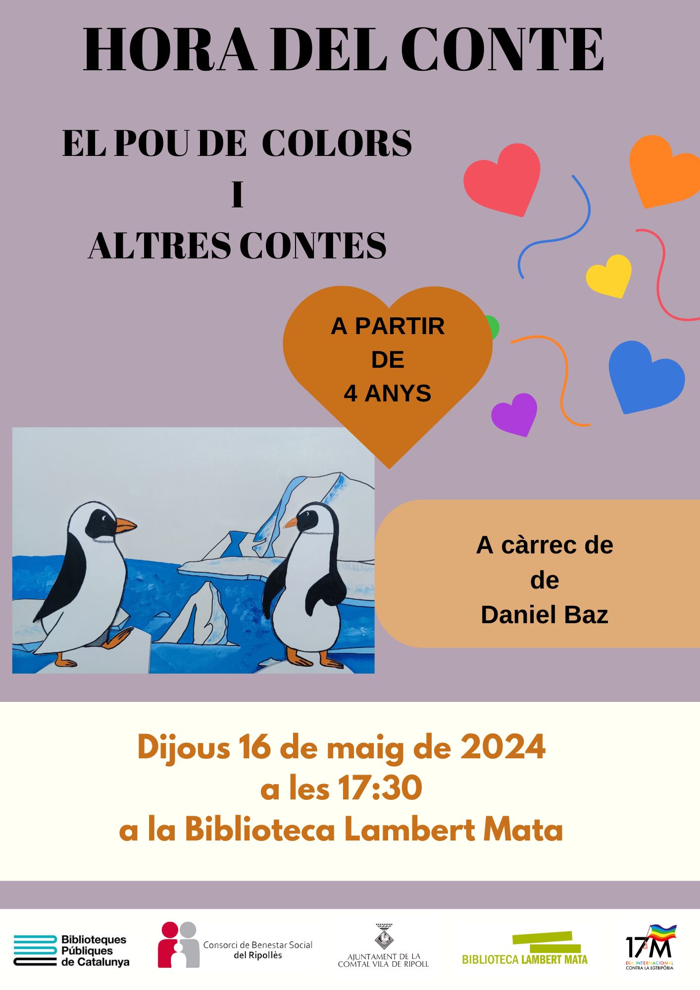 Cartell hora del conte El Pou de colors i altres contes a Ripoll