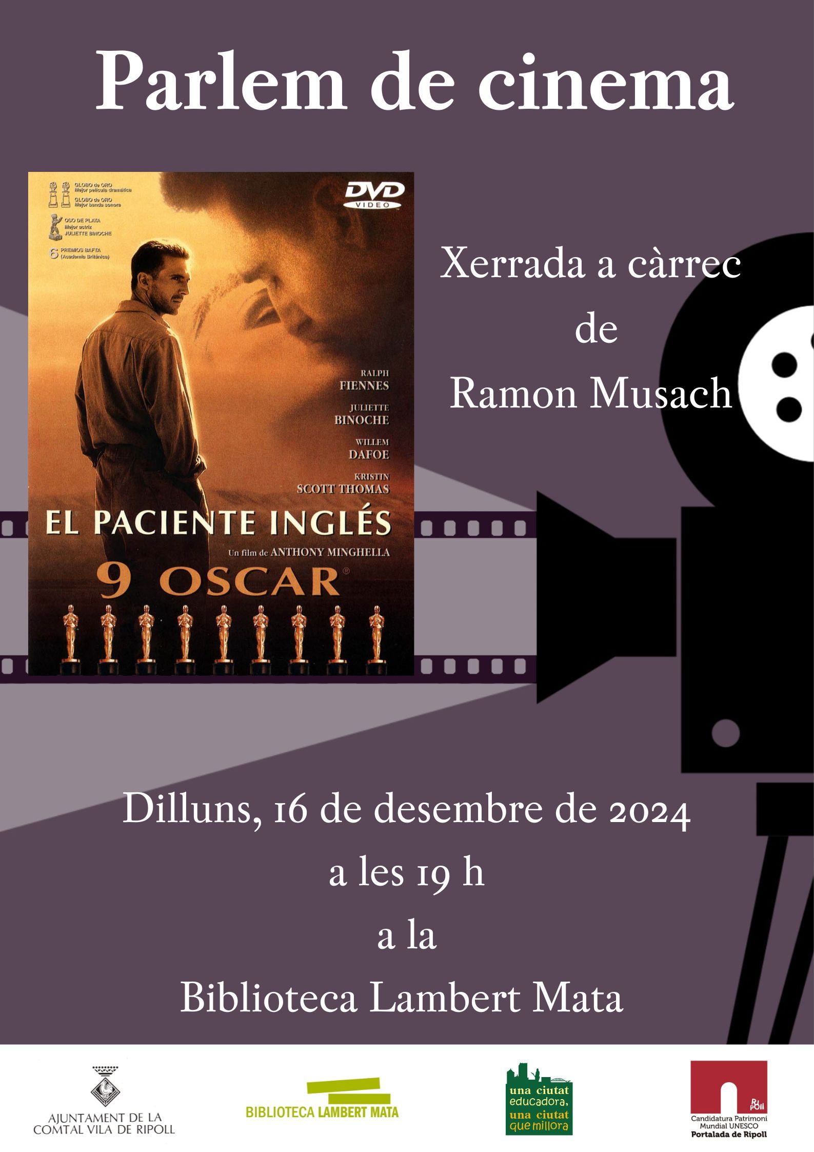Cartell parlem de cinema El paciente inglés