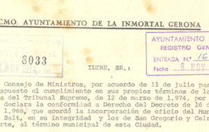 1974-11-06 Requeriment de documentació de l'Ajuntament per a l'annexió de Salt a Girona